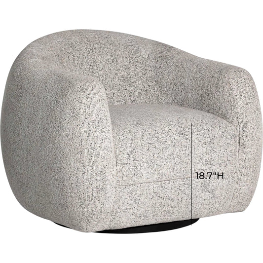 Judy Black and White Woven Performance Fabric Swivel Chair by TOV Furniture in black, white. Made from fabric, plywood, rubberwood in a unique style.