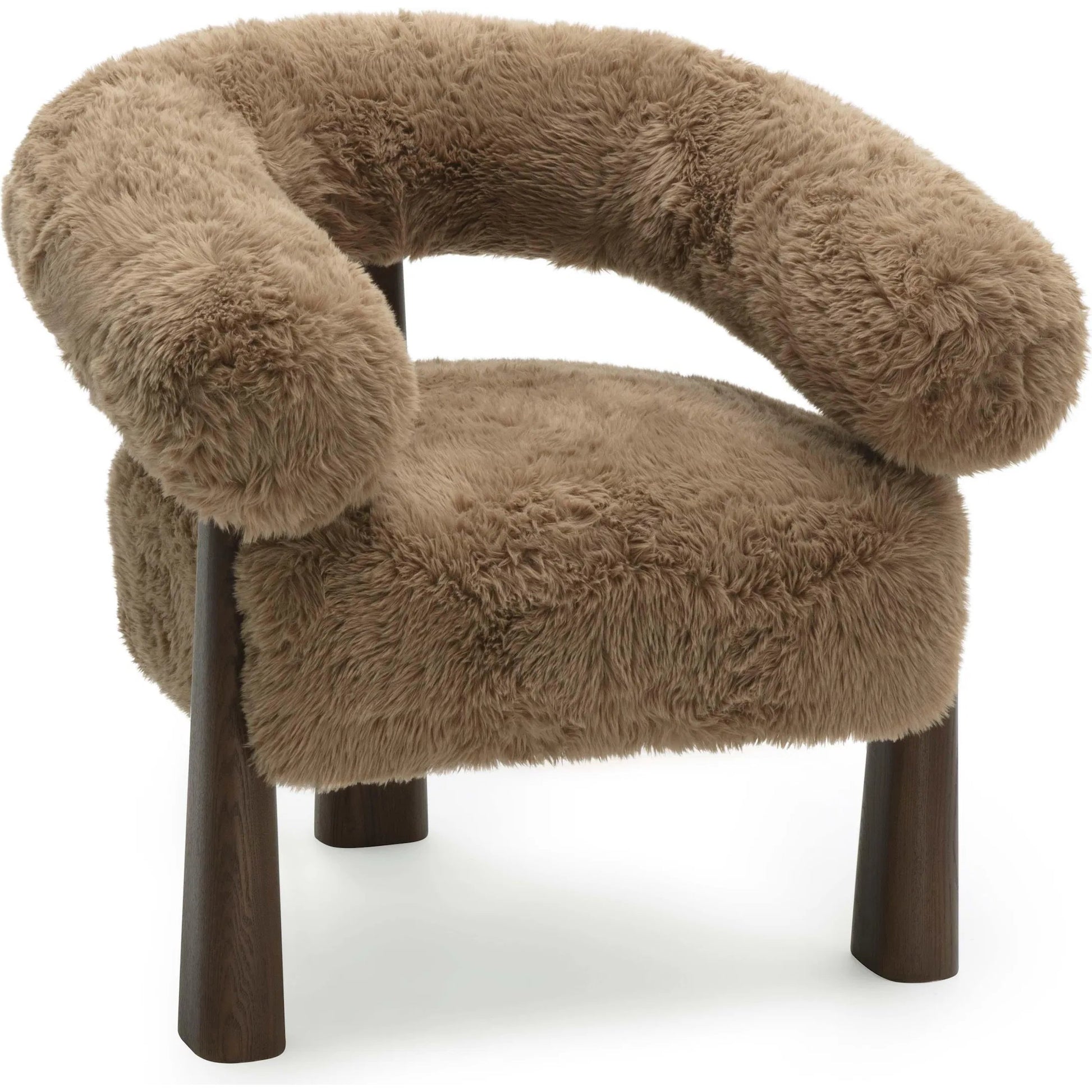 Spara Straight Vegan Shearling Accent Chair by TOV Furniture. Made from ash, faux shearling, plywood in a transitional style.