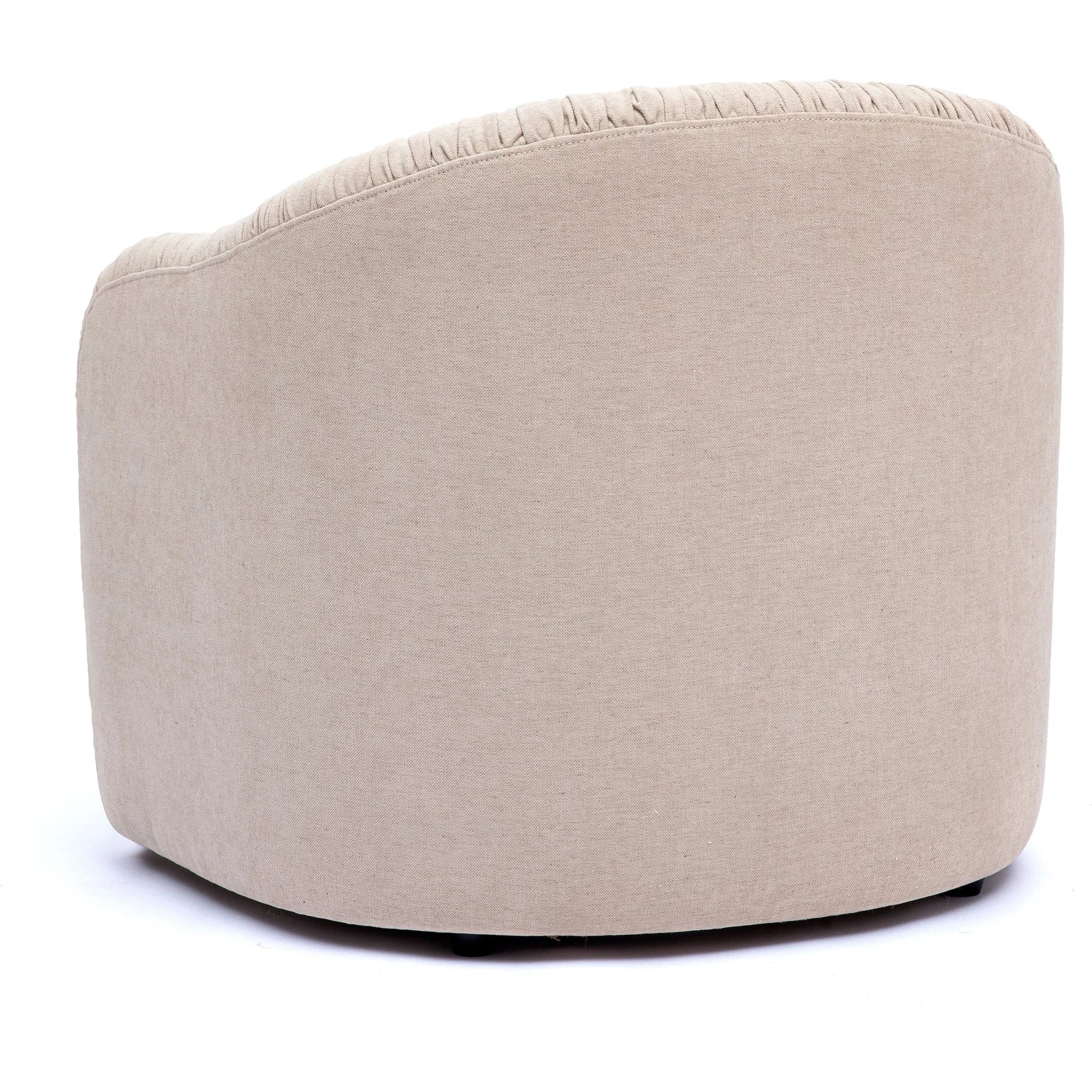 Pamela Chenille Lounge Chair by TOV Furniture in tan. Made from fabric, plywood, tassel in a unique style.