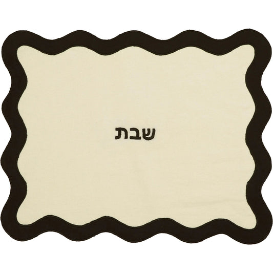 Wavy Challah Cover by TOV Furniture. Made from faux leather, linen in a unique style.