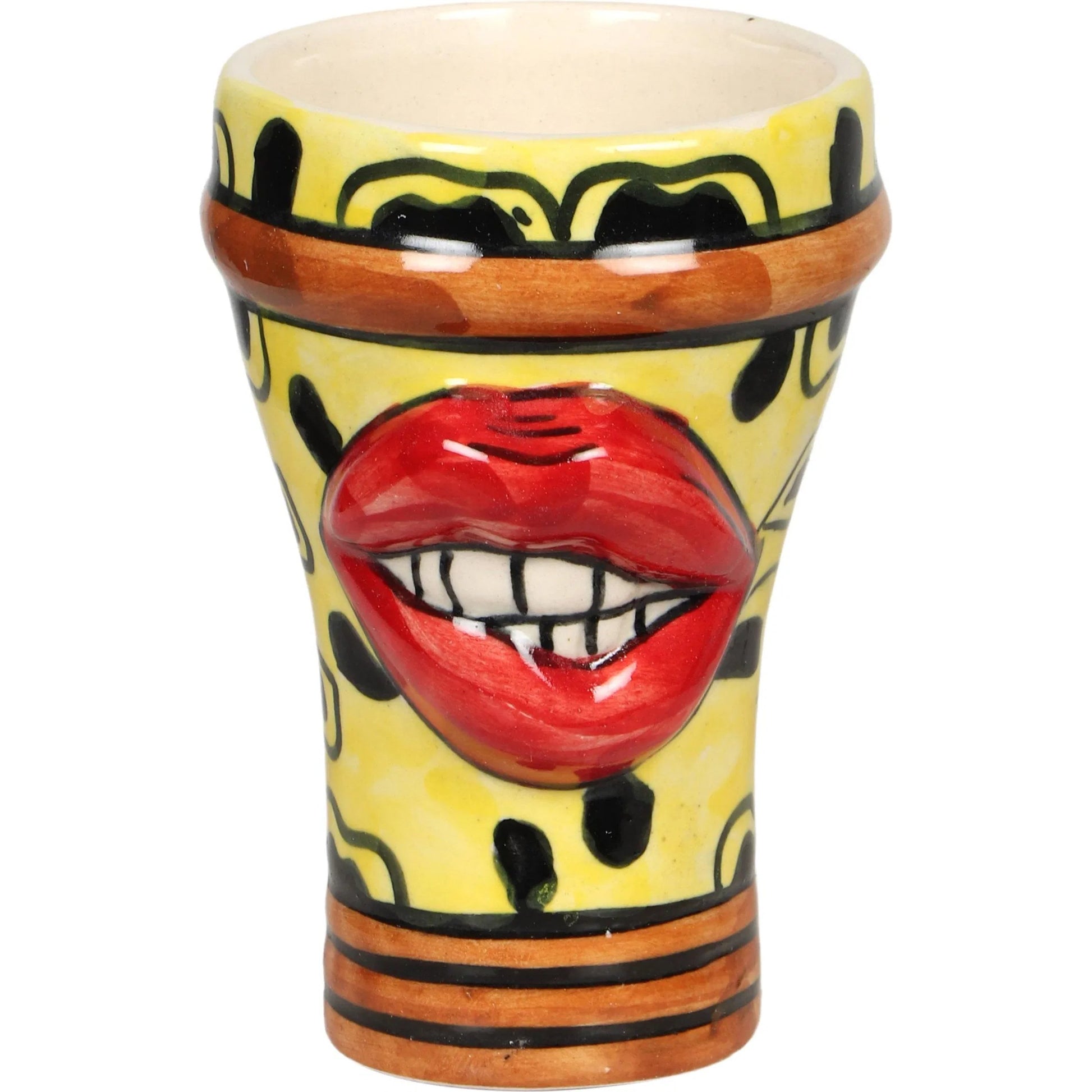 Velma 'Flirty' Ceramic Glasses (Set of 4) by TOV Furniture in flirty print. Made from ceramic in a eclectic & global style.