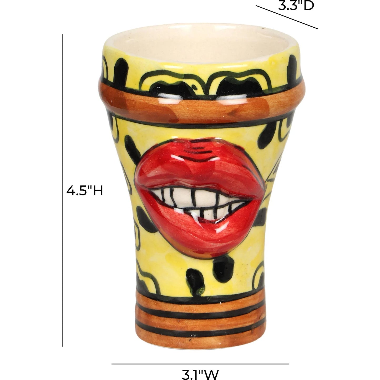 003 SI-2321051 | Additional Silo | Velma 'Flirty' Ceramic Glasses (Set of 4) by TOV Furniture in flirty print. Made from ceramic in a eclectic & global style.