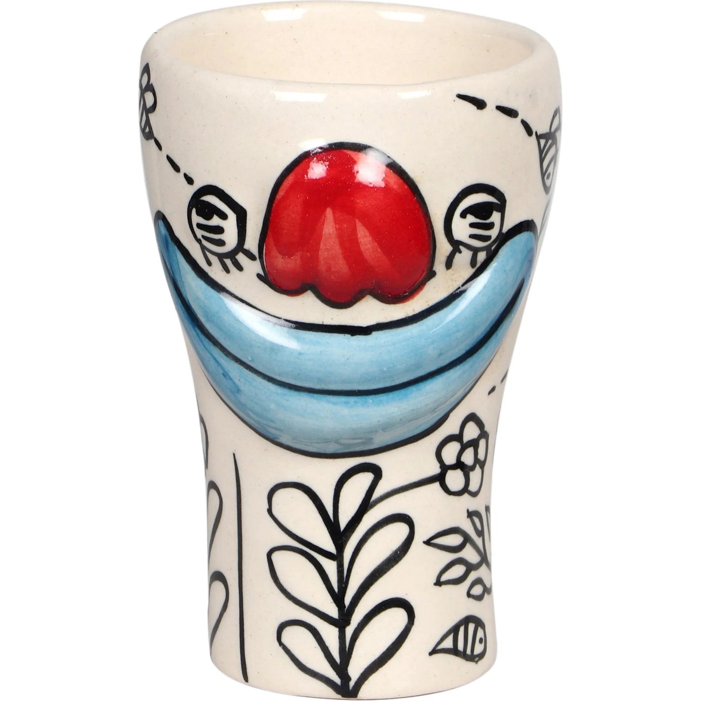 001 SI-2321052 | Primary Silo | Velma 'Goofy' Ceramic Glasses (Set of 4) by TOV Furniture in goofy print. Made from ceramic in a eclectic & global style.