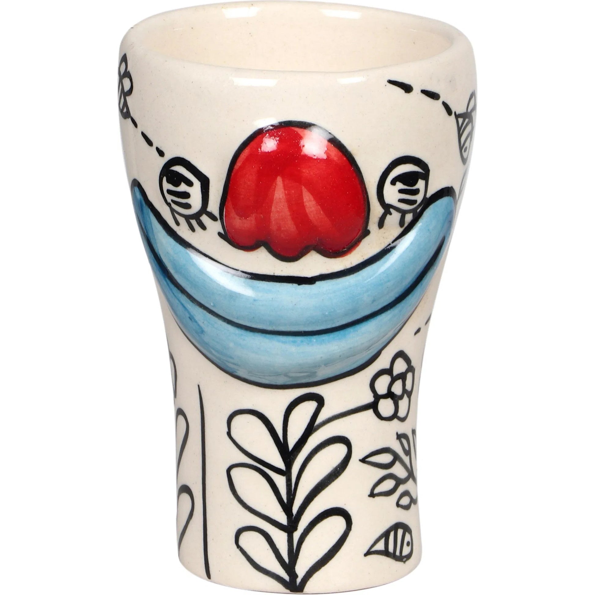 Velma 'Goofy' Ceramic Glasses (Set of 4) by TOV Furniture in goofy print. Made from ceramic in a eclectic & global style.