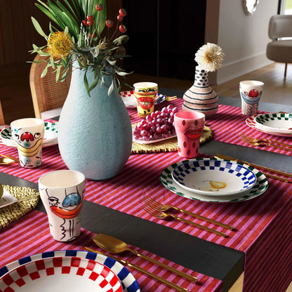 Velma 'Bashful' Ceramic Glasses (Set of 4) by TOV Furniture in bashful print. Made from ceramic in a eclectic & global style.