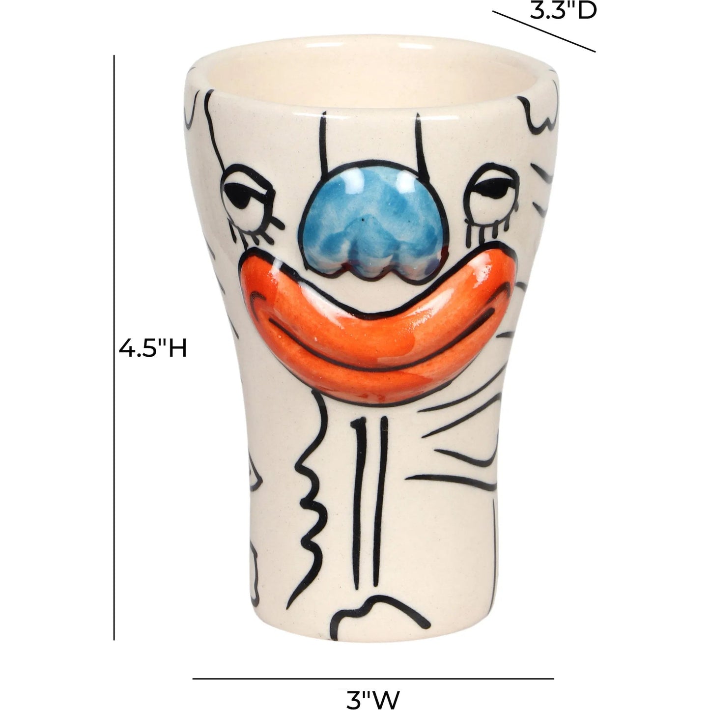 003 SI-2321049 | Additional Silo | Velma 'Bashful' Ceramic Glasses (Set of 4) by TOV Furniture in bashful print. Made from ceramic in a eclectic & global style.