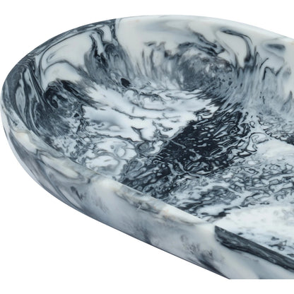 Mera Long Resin Serving Platter by TOV Furniture in black, white. Made from resin in a unique style.