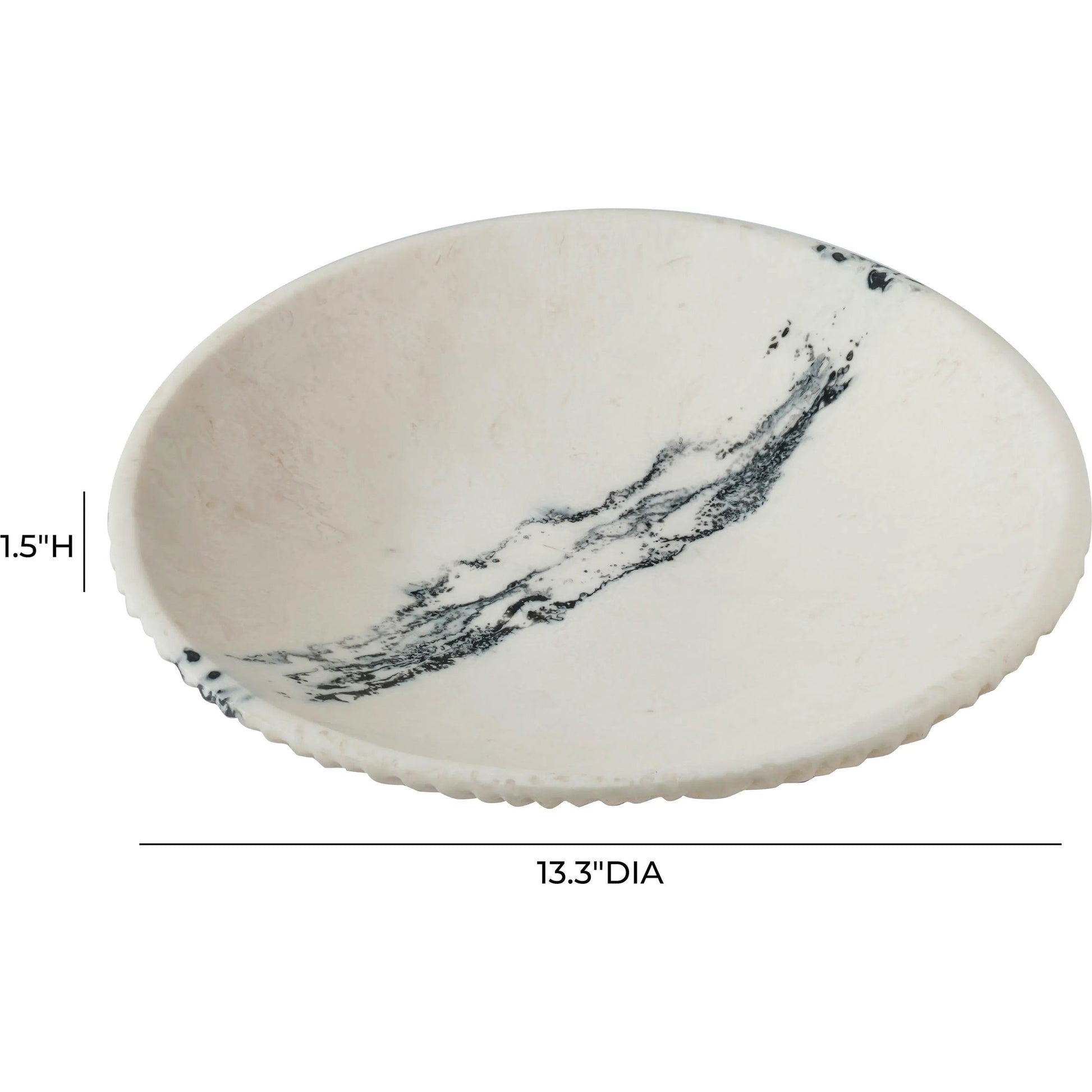 Ikani Black & White Resin Serving Plate by TOV Furniture in black, white. Made from resin in a unique style.