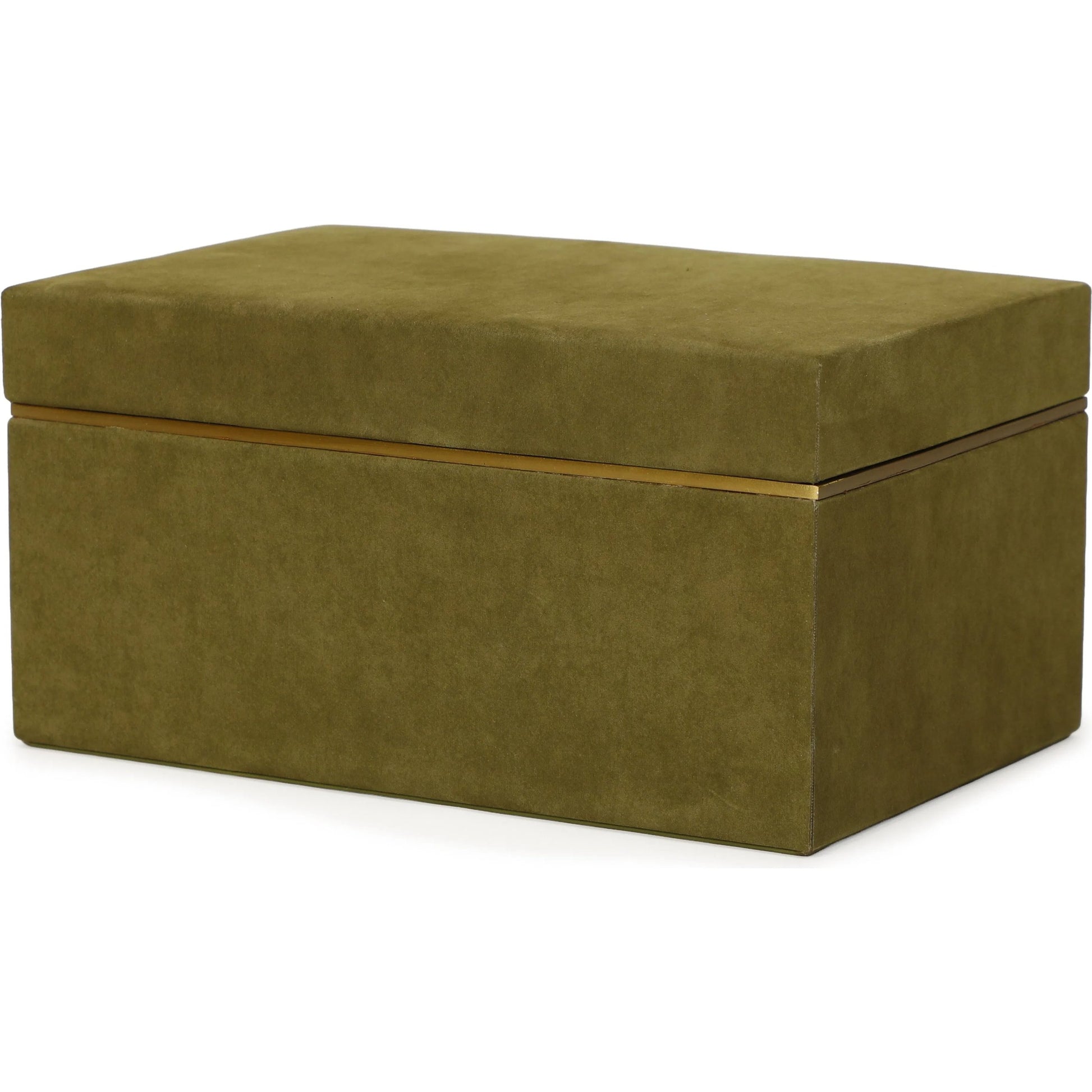 Pisa Vegan Suede Contract-Grade Storage Box by TOV Furniture in green. Made from fabric, mdf in a unique style.