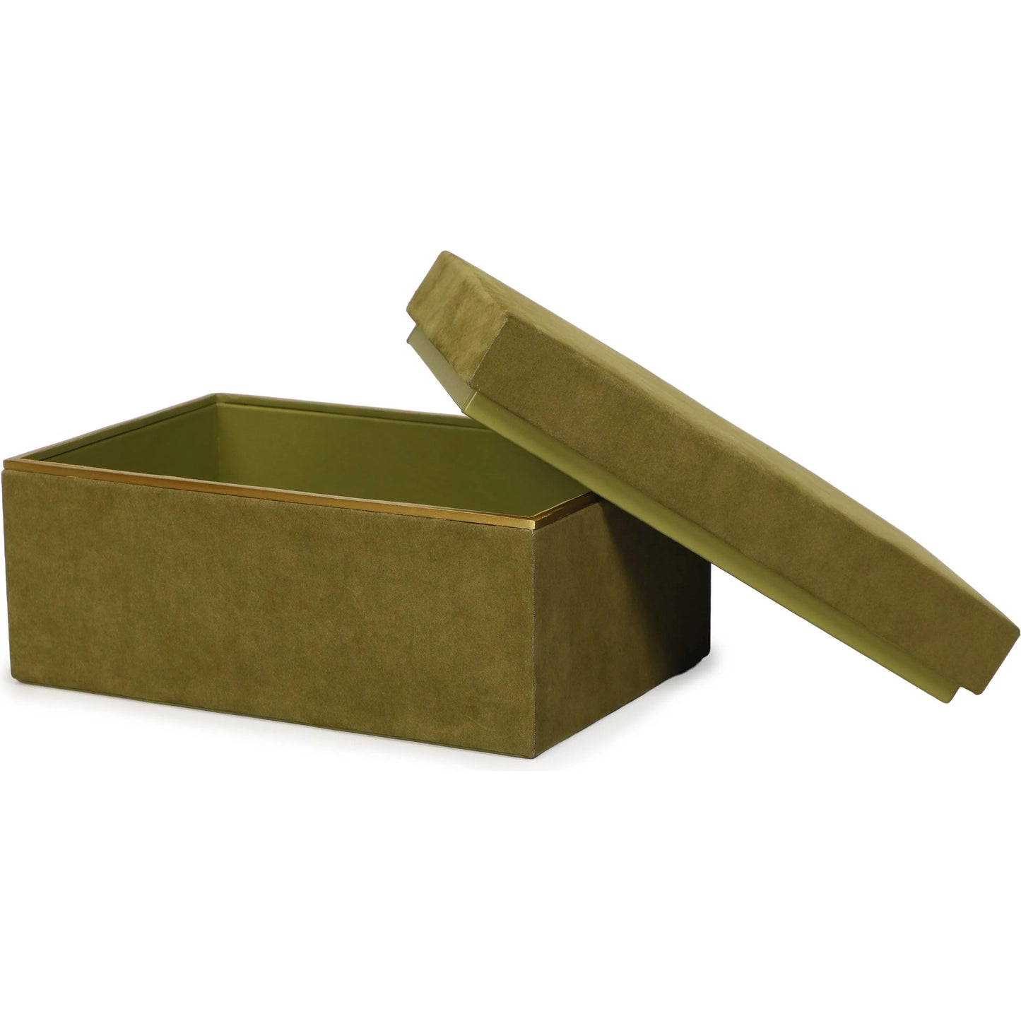 007 SI-2532691 | Additional Silo | Pisa Vegan Suede Contract-Grade Storage Box by TOV Furniture in green. Made from fabric, mdf in a unique style.