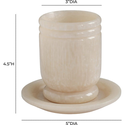 Channeled Swirl Kiddush Cup by TOV Furniture. Made from resin in a unique style.