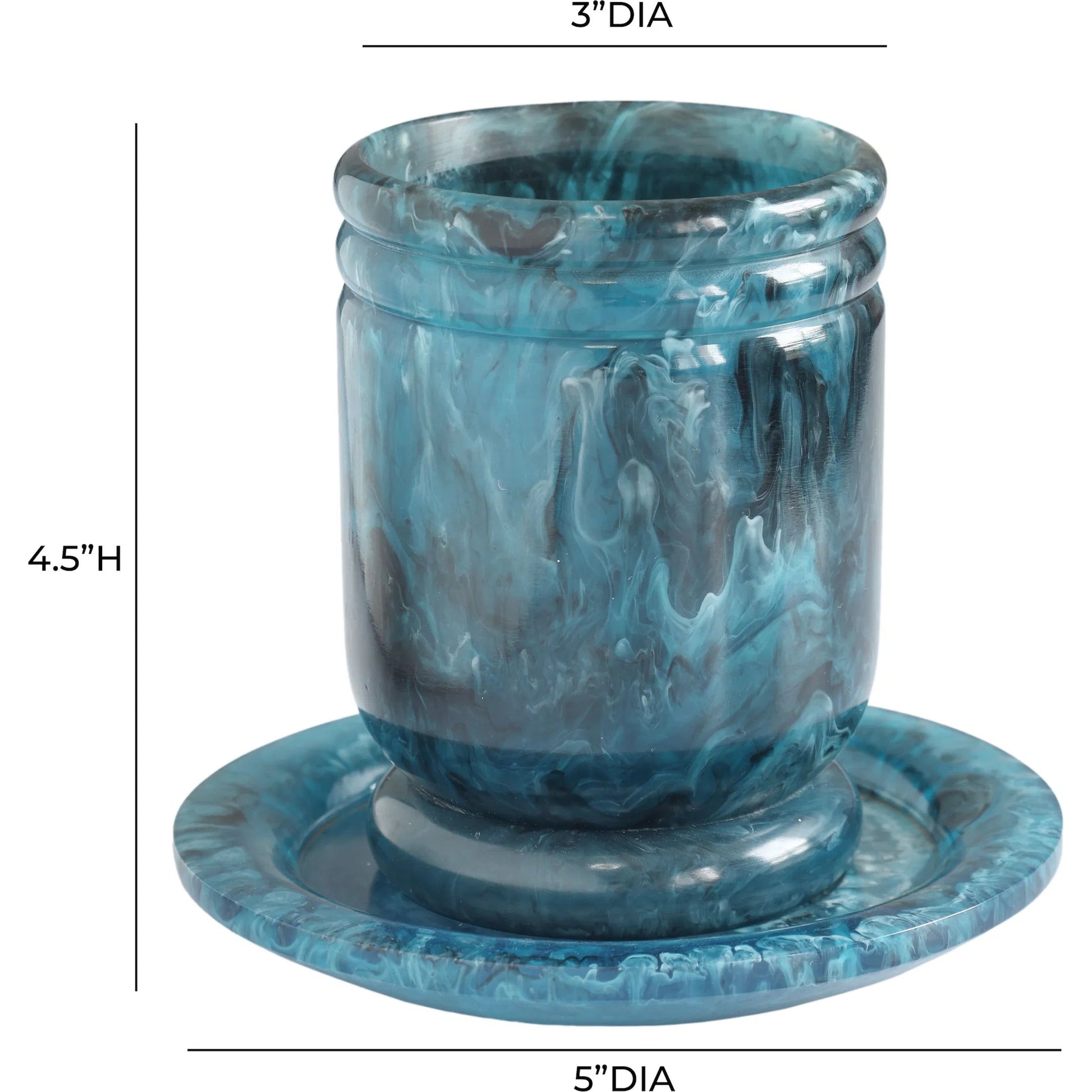 Channeled Swirl Kiddush Cup by TOV Furniture. Made from resin in a unique style.