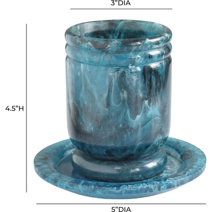 Channeled Swirl Kiddush Cup by TOV Furniture. Made from resin in a unique style.