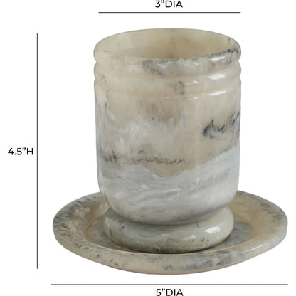 Channeled Swirl Kiddush Cup by TOV Furniture. Made from resin in a unique style.
