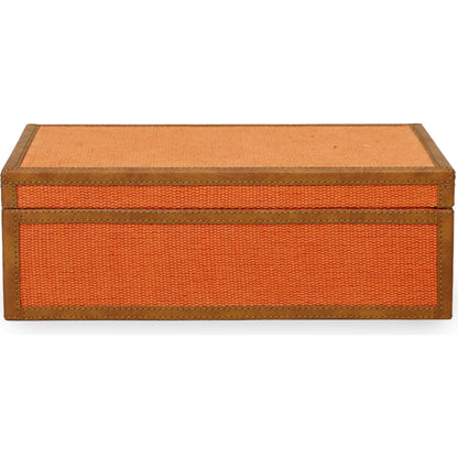 Acre Cotton Contract-Grade Jewelry Box by TOV Furniture in orange. Made from fabric, jute, mdf in a unique style.