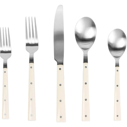 Soline and Stainless Steel Flatware (Set of 5) by TOV Furniture. Made from plastic, stainless steel in a transitional style.
