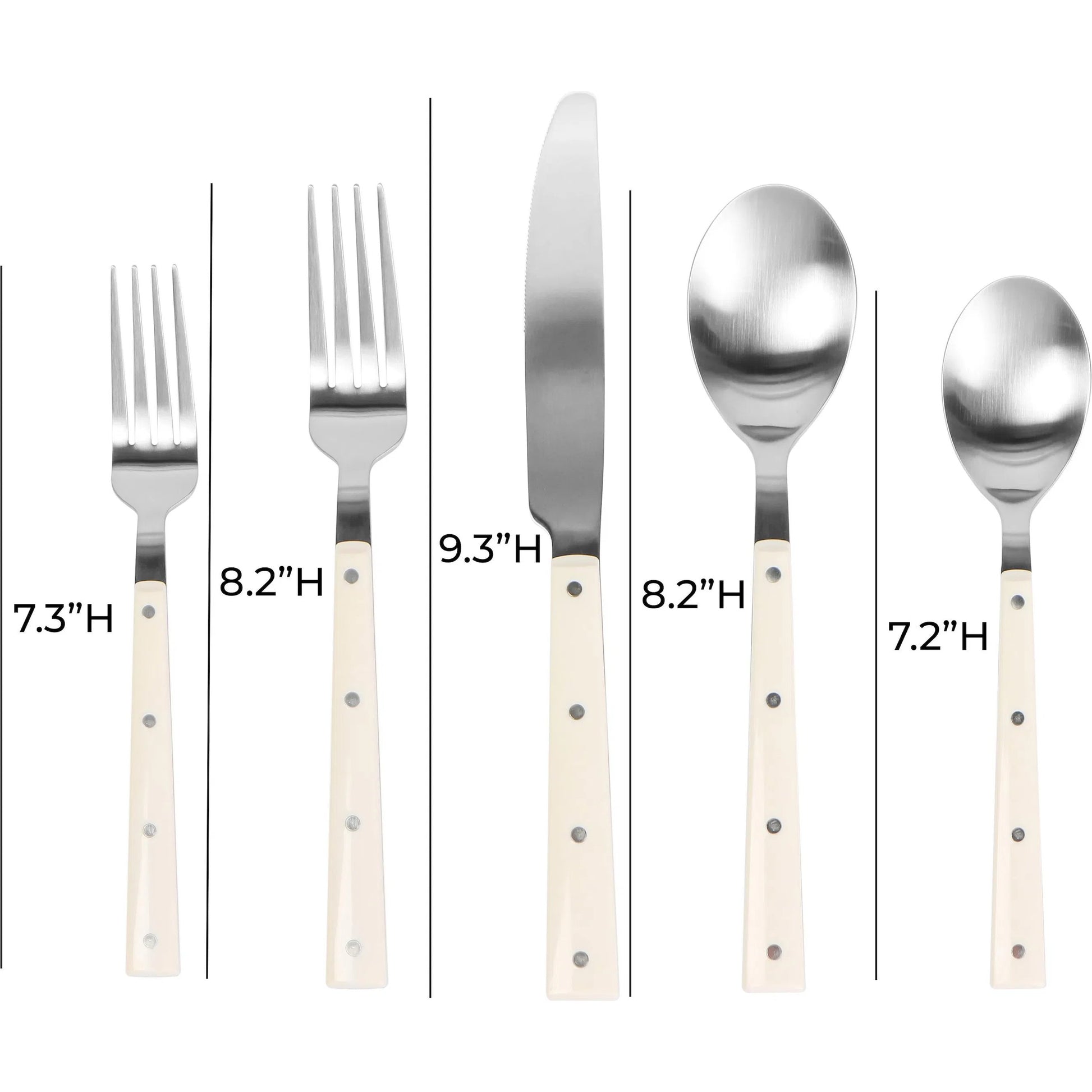 Soline and Stainless Steel Flatware (Set of 5) by TOV Furniture. Made from plastic, stainless steel in a transitional style.