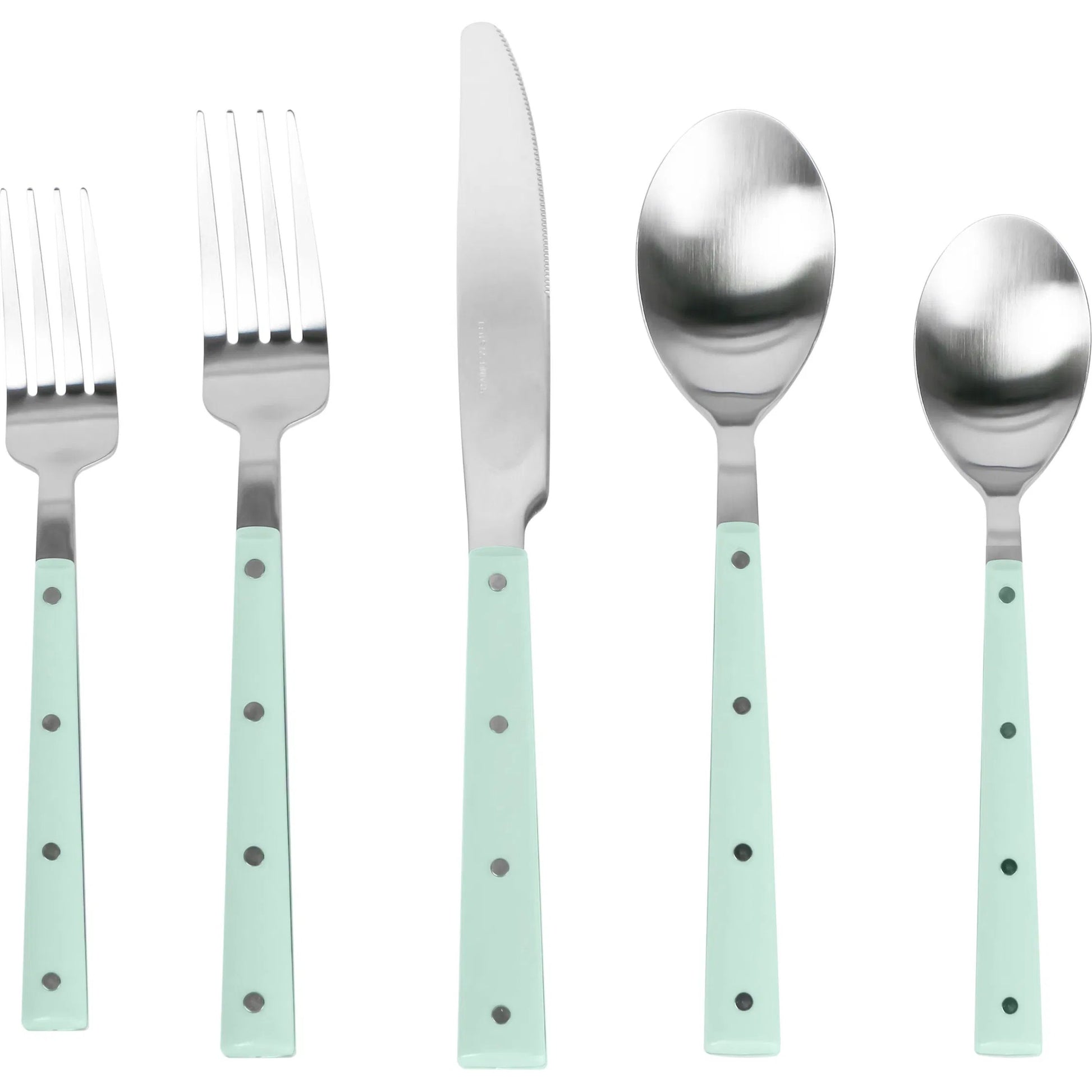 Soline and Stainless Steel Flatware (Set of 5) by TOV Furniture. Made from plastic, stainless steel in a transitional style.