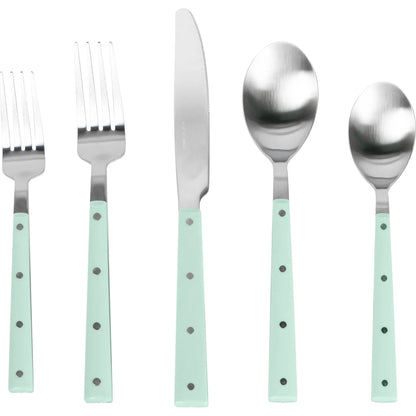 Soline and Stainless Steel Flatware (Set of 5) by TOV Furniture. Made from plastic, stainless steel in a transitional style.
