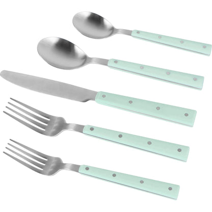 Soline and Stainless Steel Flatware (Set of 5) by TOV Furniture. Made from plastic, stainless steel in a transitional style.