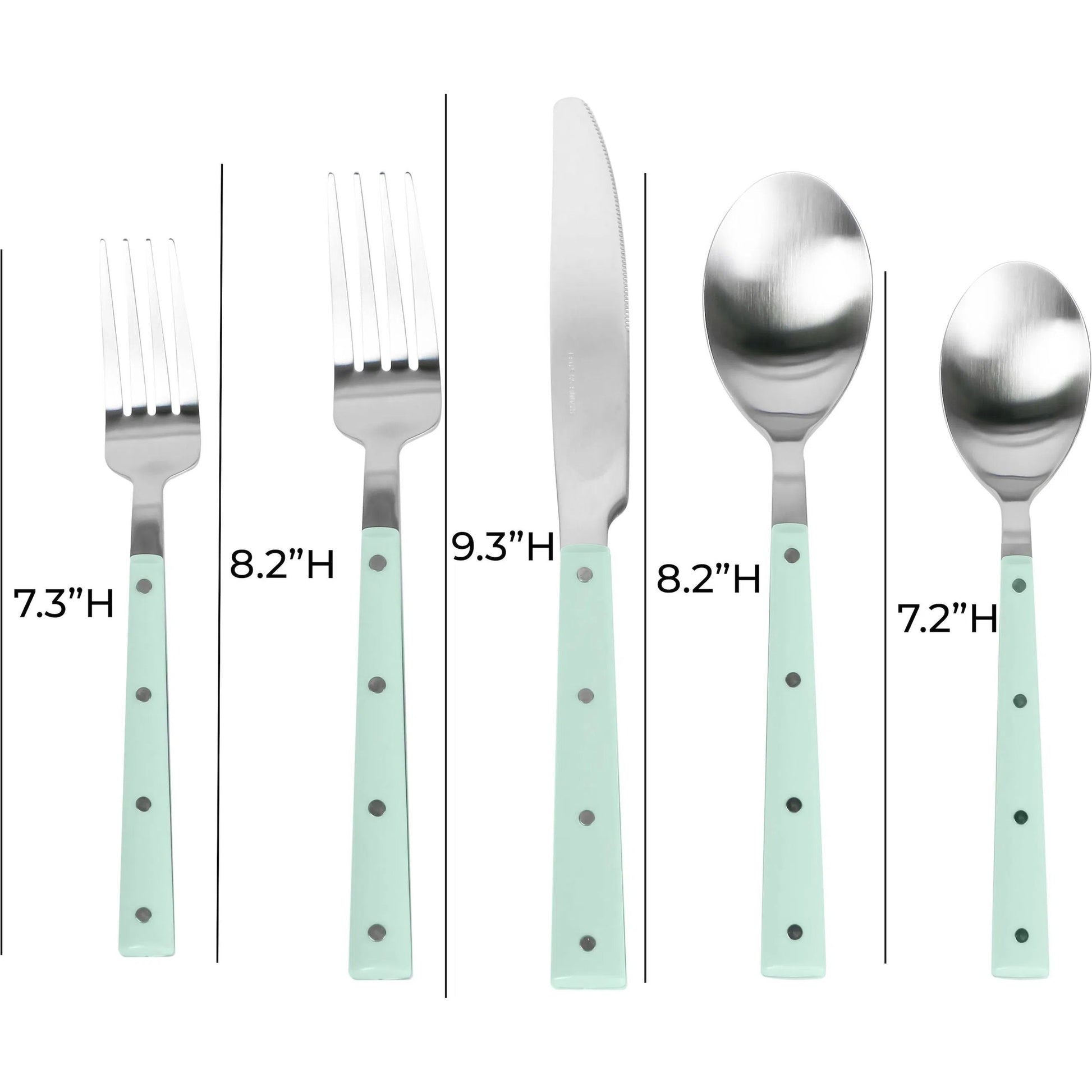 Soline and Stainless Steel Flatware (Set of 5) by TOV Furniture. Made from plastic, stainless steel in a transitional style.