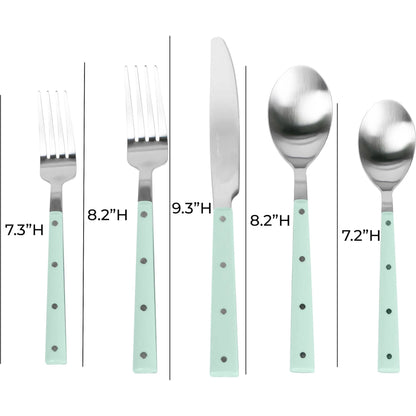 Soline and Stainless Steel Flatware (Set of 5) by TOV Furniture. Made from plastic, stainless steel in a transitional style.