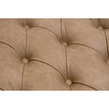 Townsend Tufted Upholstered Rectangle Coffee Table by Essentials For Living in ivanhoe toast, natural gray ash, black nail tacks. Made from solid ash wood, ash veneer, plywood, 84% polyester - 16% pu vegan leather, foam in a transition