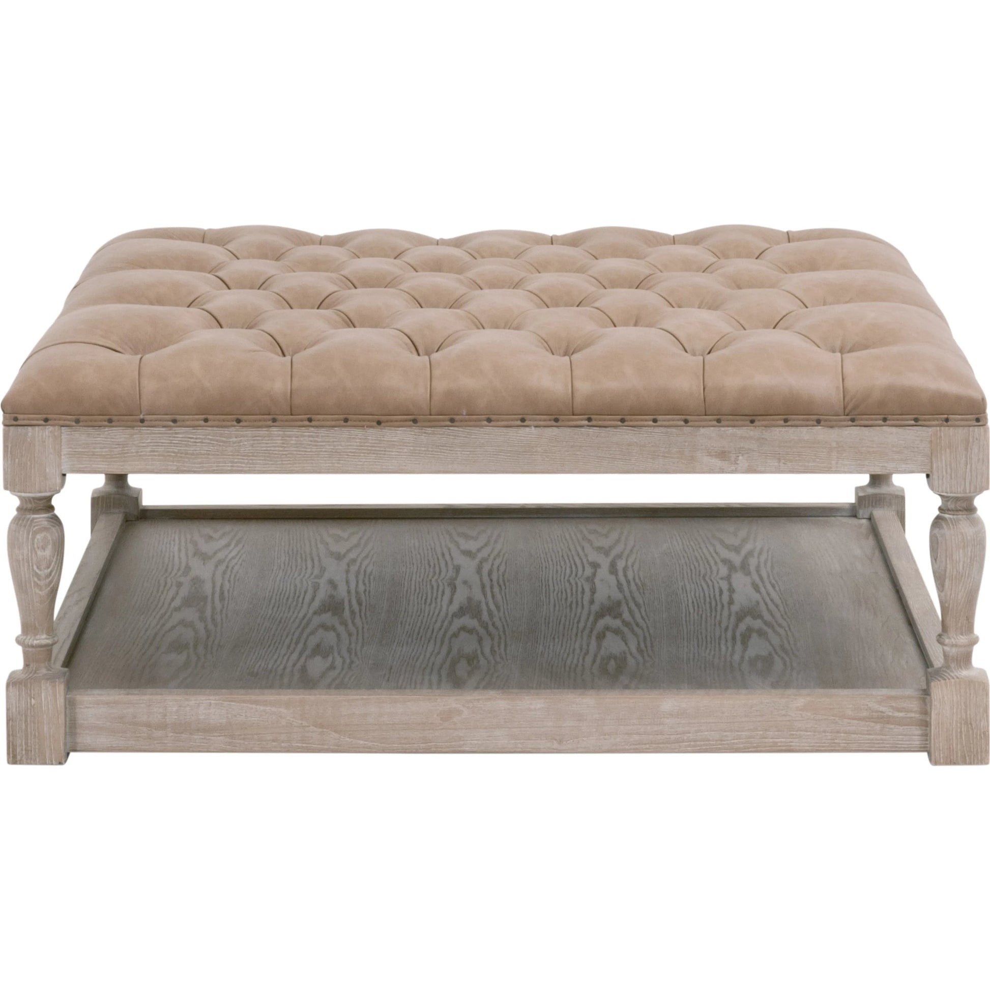 Townsend Tufted Upholstered Coffee Table by Essentials For Living in ivanhoe-toast, natural gray ash. Made from solid ash wood, ash veneer, plywood in a transitional style.