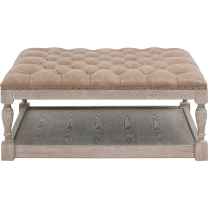 Townsend Tufted Upholstered Coffee Table by Essentials For Living in ivanhoe-toast, natural gray ash. Made from solid ash wood, ash veneer, plywood in a transitional style.