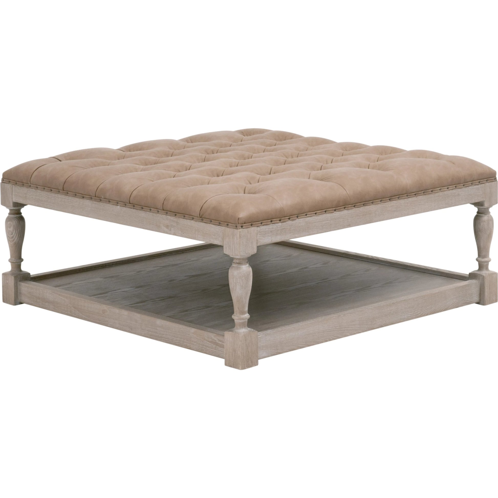 Townsend Tufted Upholstered Coffee Table by Essentials For Living in ivanhoe-toast, natural gray ash. Made from solid ash wood, ash veneer, plywood in a transitional style.