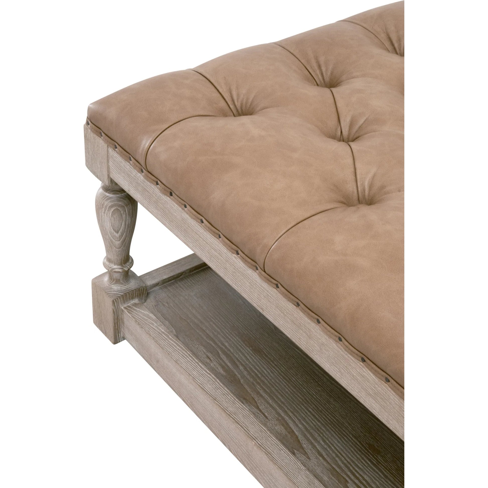 Townsend Tufted Upholstered Coffee Table by Essentials For Living in ivanhoe-toast, natural gray ash. Made from solid ash wood, ash veneer, plywood in a transitional style.
