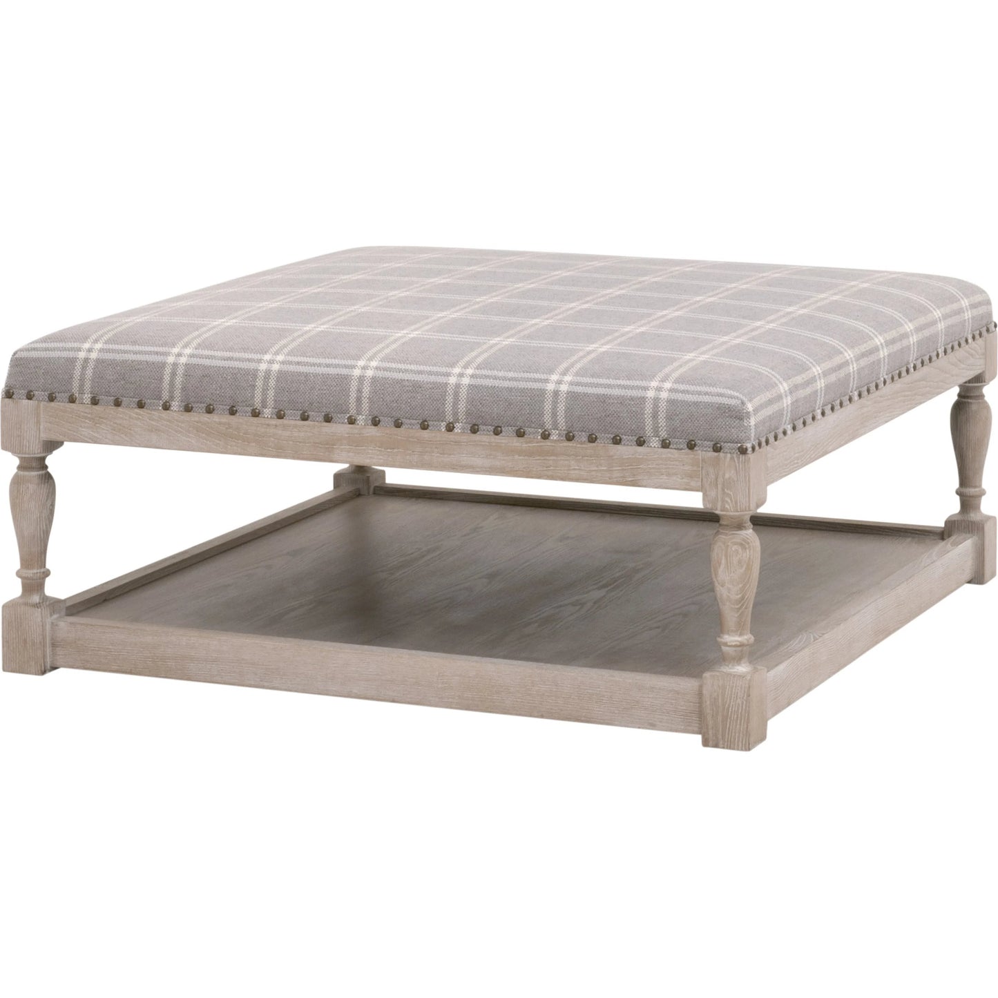 072 SI-2292659 | Primary Silo | Townsend Upholstered Coffee Table by Essentials For Living in livesmart walden stone, natural gray ash. Made from solid ash wood, ash veneer, plywood in a cottage & farmhouse style.