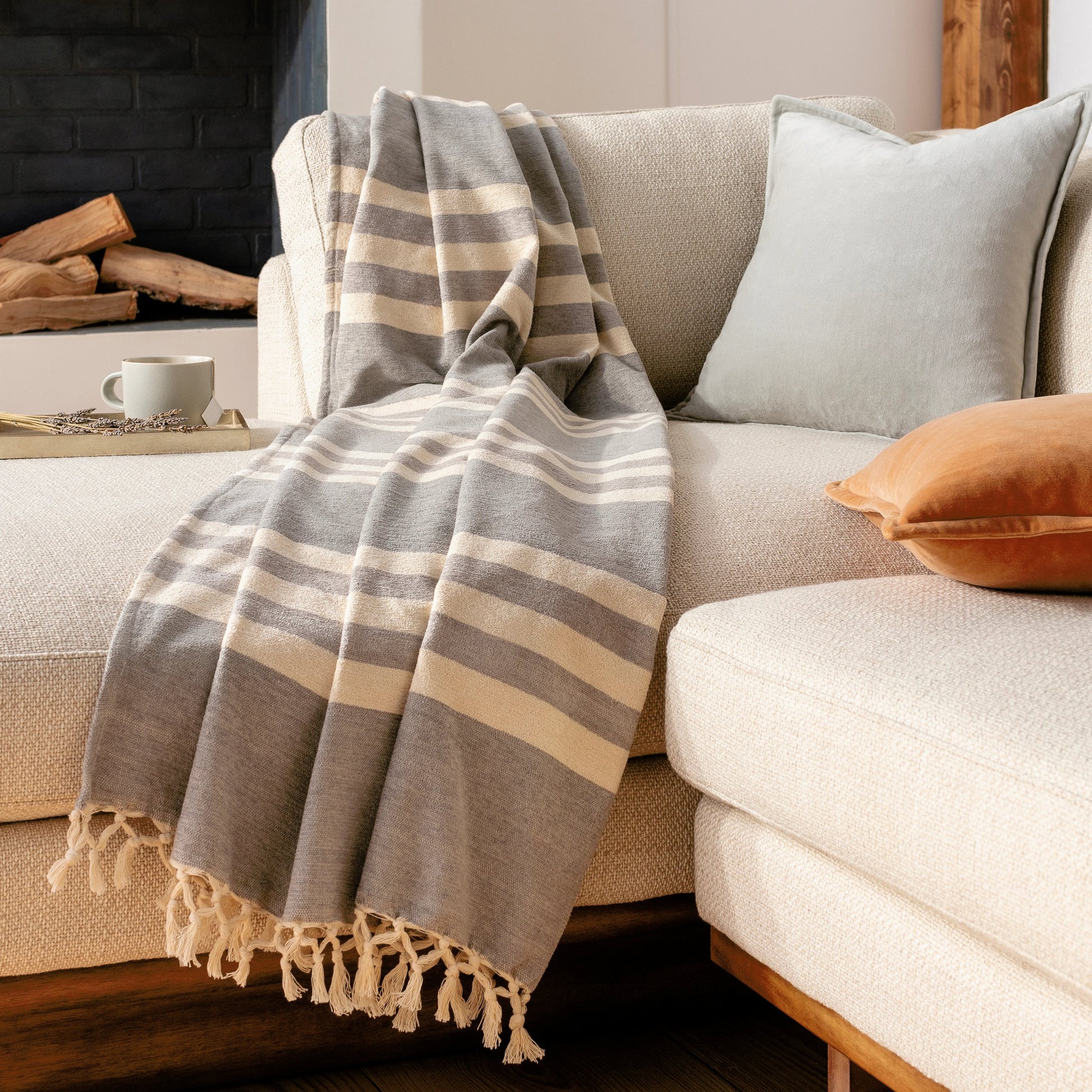 Troy - 10942 by Surya in light gray, ivory. Made from 100% cotton in a traditional style.