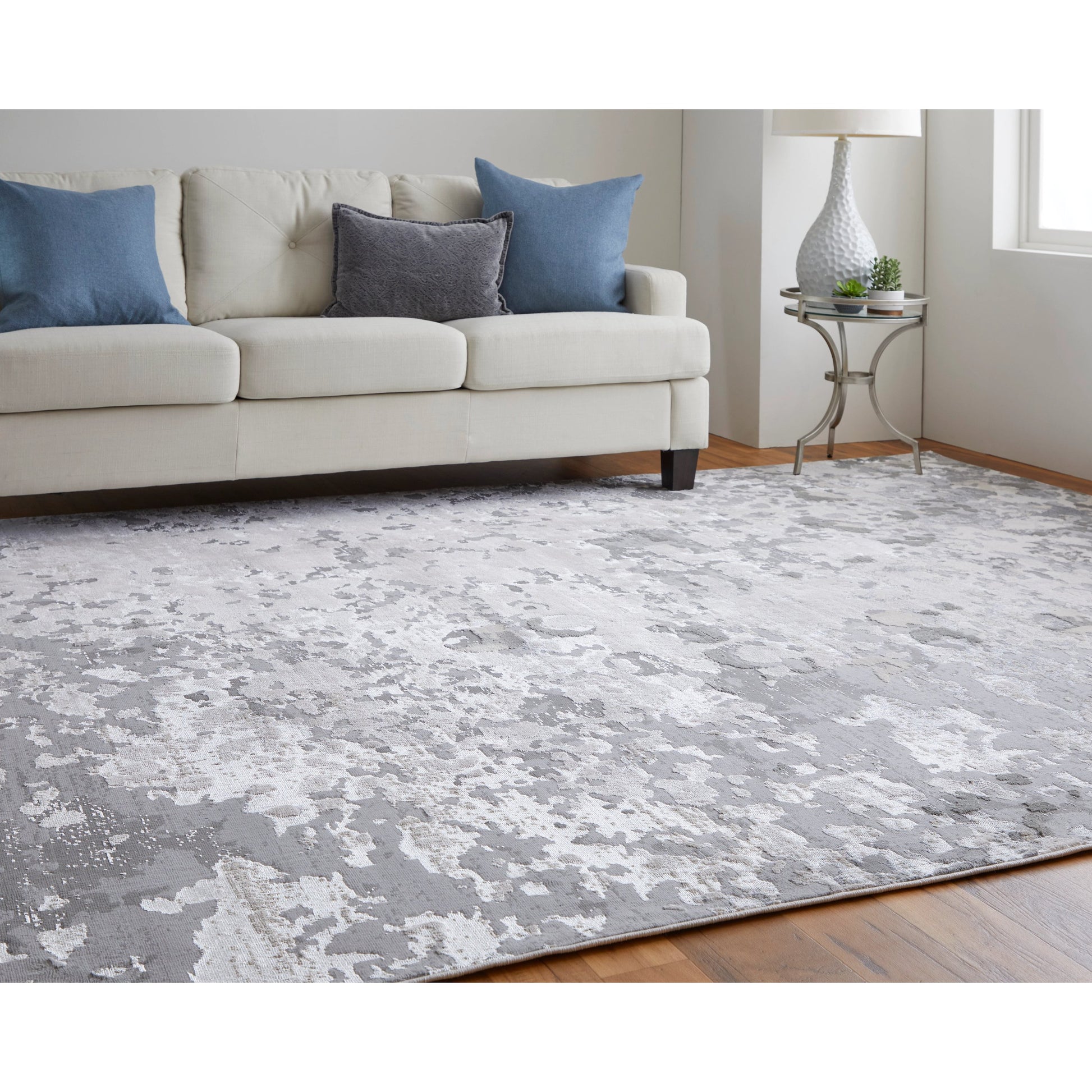 Micah Rug - 3336F by Feizy in silver, gray, white. Made from polyester, polypropylene in a unique style.