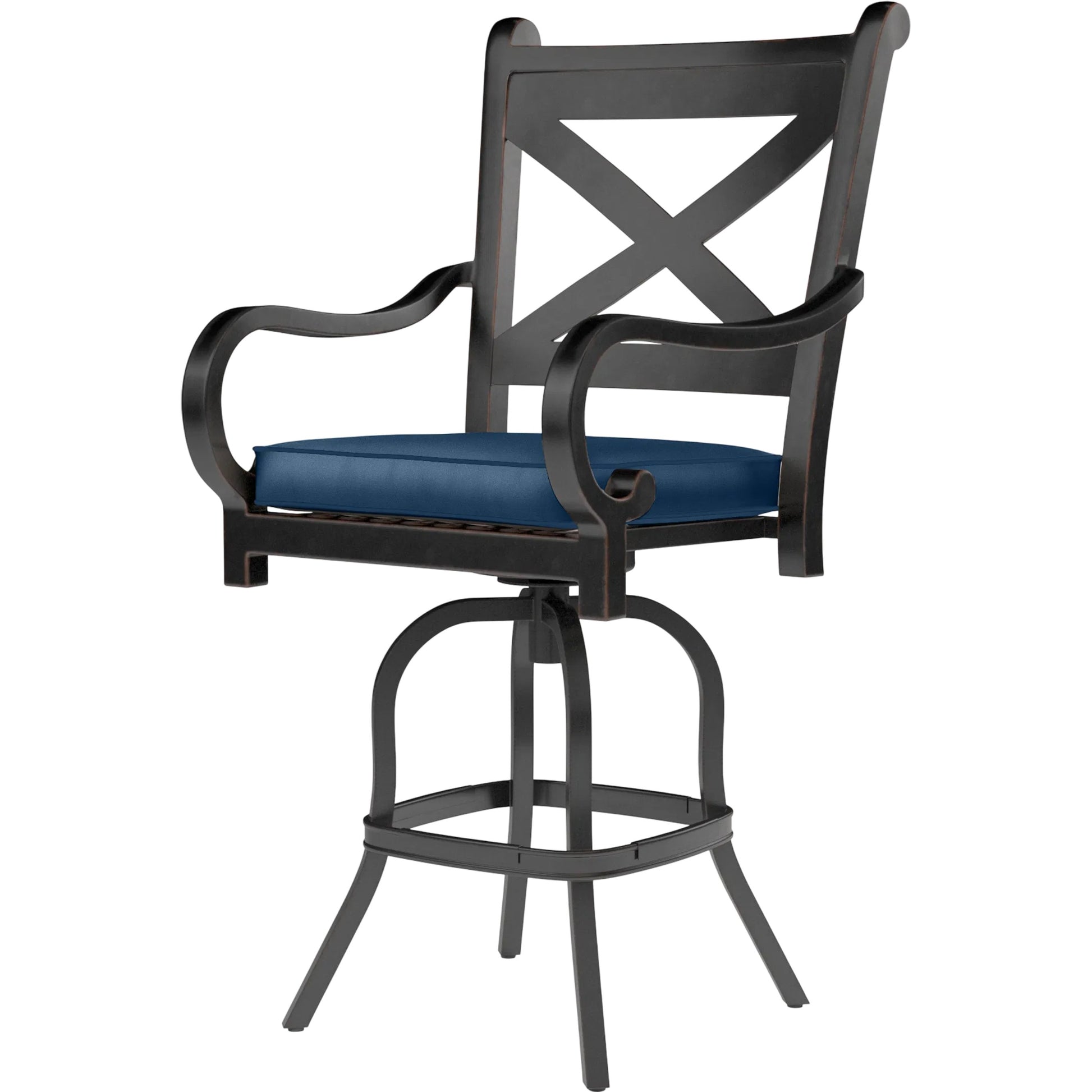 Monterey Outdoor Counter Stool by Sunset West in browns. Made from aluminum in a cottage & farmhouse style.