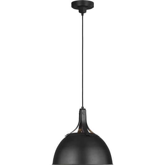 Logan Medium Pendant by Visual Comfort & Co. in aged iron. Made from steel in a unique style.