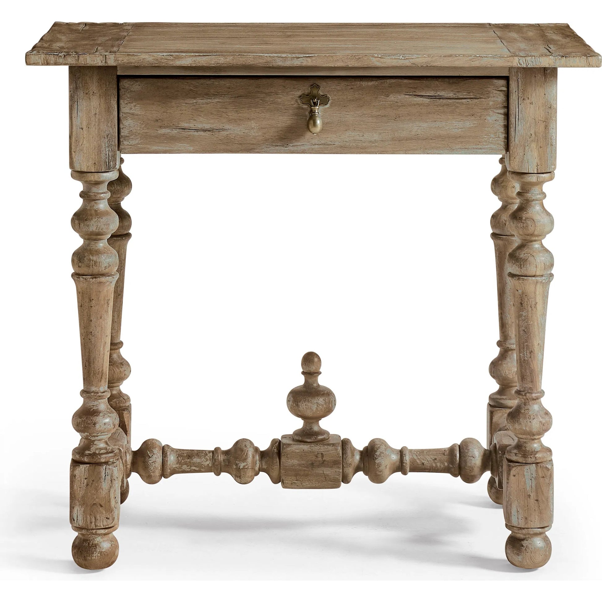 Caldera Nightstand by Jonathan Charles in light spain painted walnut. Made from main acacia in a unique style.