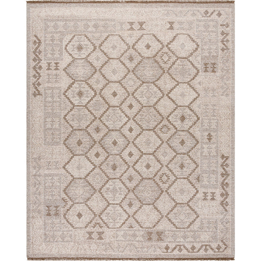 Tempe Rug - 526473 by Surya in ash, sterling grey, metallic - silver, prairie dust, light silver, sage. Made from wool in a unique style.