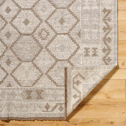 Tempe Rug - 526473 by Surya in ash, sterling grey, metallic - silver, prairie dust, light silver, sage. Made from wool in a unique style.