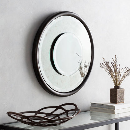 Turpin Mirror - 21929 by Surya in metallic silver. Made from unique in a transitional style.
