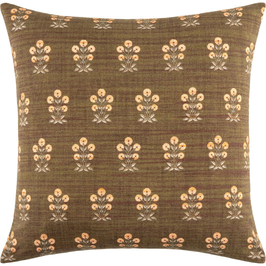 Tarpon Accent Pillow by Livabliss in olive, apricot, cream, charcoal. Made from cotton in a unique style.