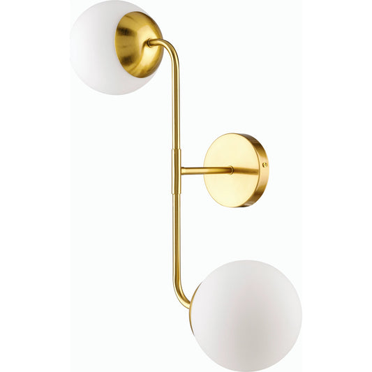 Tempest Wall Sconce - 532906 by Livabliss in fixture: metallic - brass, shade: white, cord: black and polishedmetallicplatedplated. Made from iron, glass in a modern style.