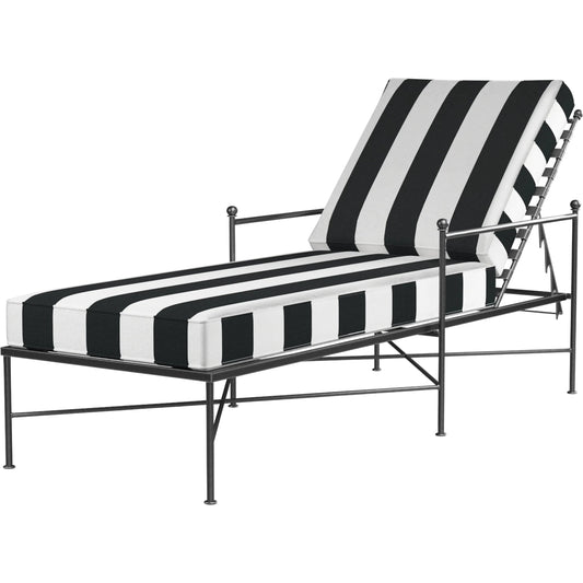 Provence Outdoor Chaise Lounge by Sunset West. Made from wrought iron in a modern style.