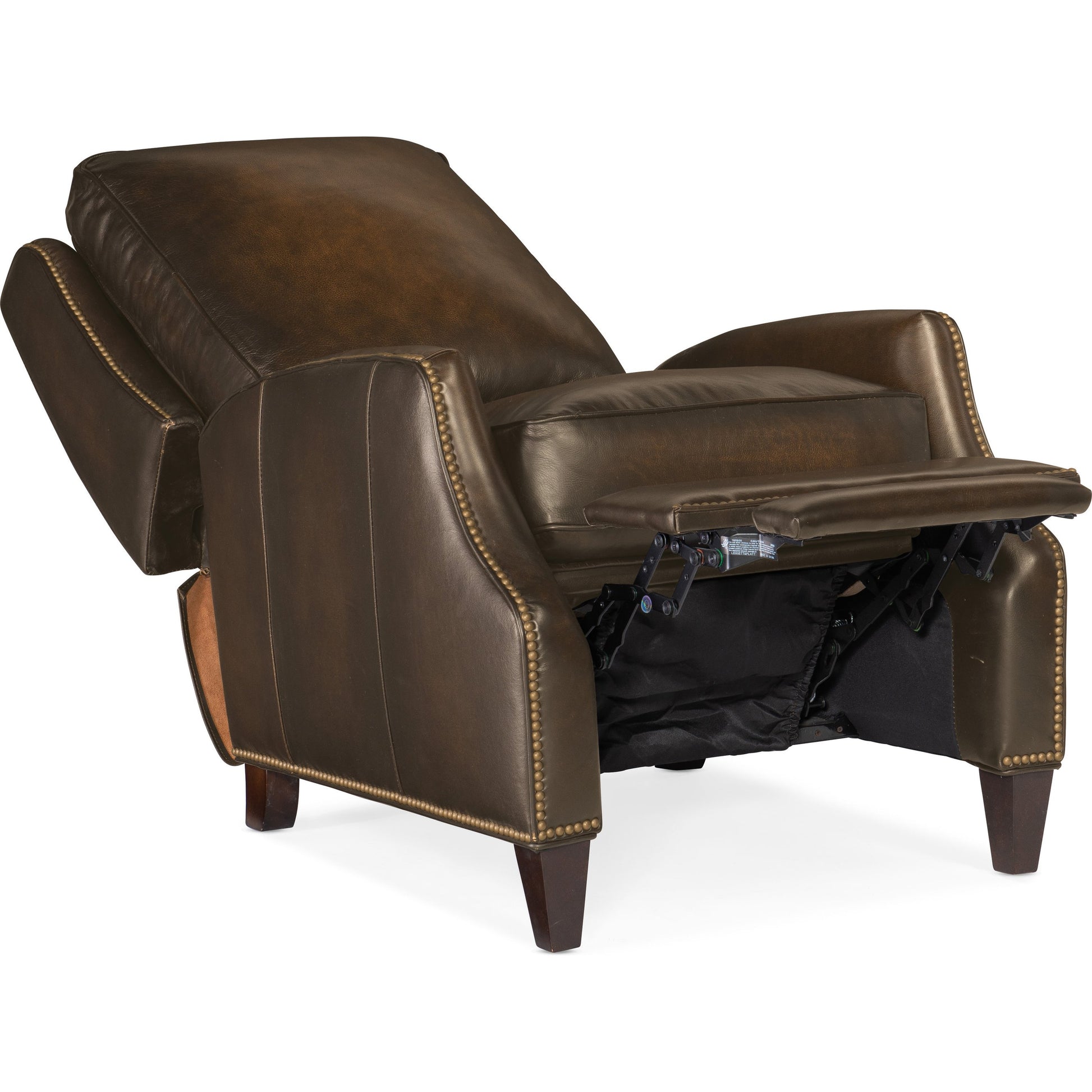 Kerley Manual Push Back Recliner by Hooker Furniture in sarzana fortress. Made from leather in a traditional style.