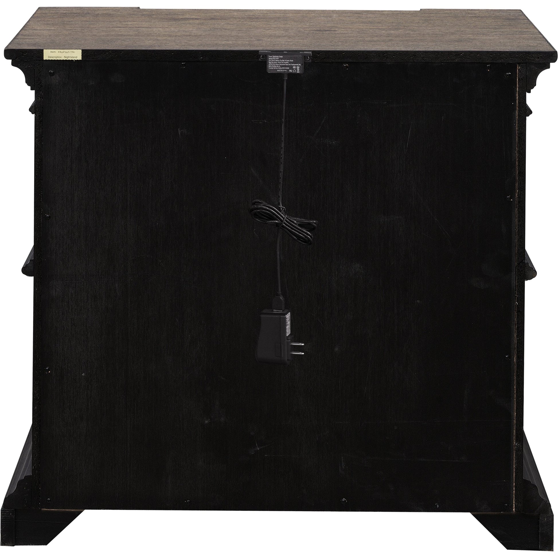 Woodbury Two-Drawer Nightstand by Pulaski Furniture in cowboy boots brown. Made from rubberwood in a traditional style.