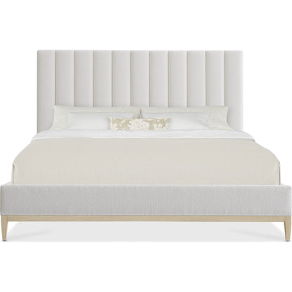 Cascade Upholstered Bed by Hooker Furniture in wolf pearl and terrain. Made from wood, fabric in a transitional style.