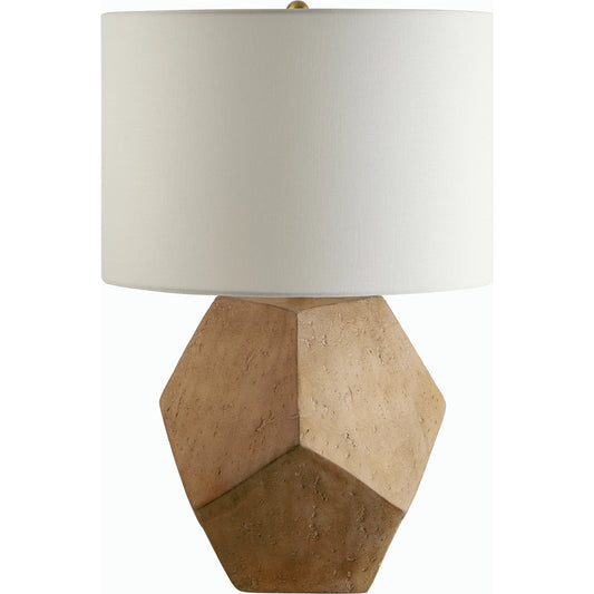 Terranova Accent Table Lamp - 524585 by Surya in body: brown, metallic - brass, shade: white, finial: metallic - nickel, harp: metallic - nickel, cord: translucent and antiquedplatedplated. Made from cement, metal, cotton in