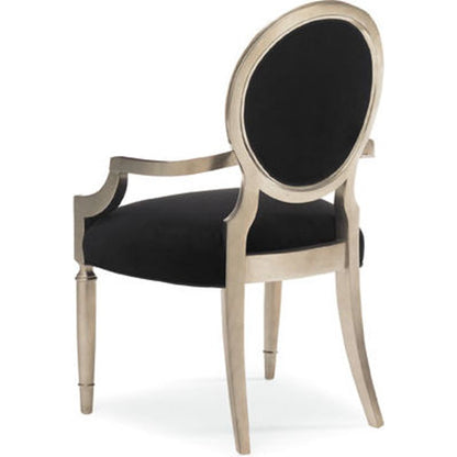 Chit-Chat Arm Chair (Set of 2) by Caracole in pearl and radiant pearl, sparkling argent. Made from birch in a transitional style.