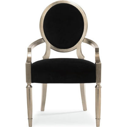 Chit-Chat Arm Chair (Set of 2) by Caracole in pearl and radiant pearl, sparkling argent. Made from birch in a transitional style.