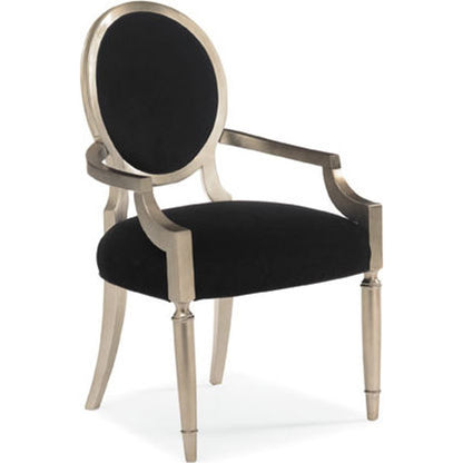 Chit-Chat Arm Chair (Set of 2) by Caracole in pearl and radiant pearl, sparkling argent. Made from birch in a transitional style.